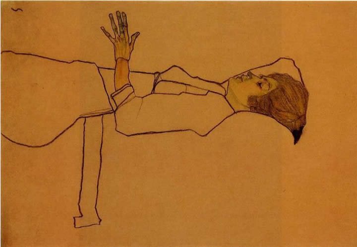Egon Schiele Clothed Woman Reclining
